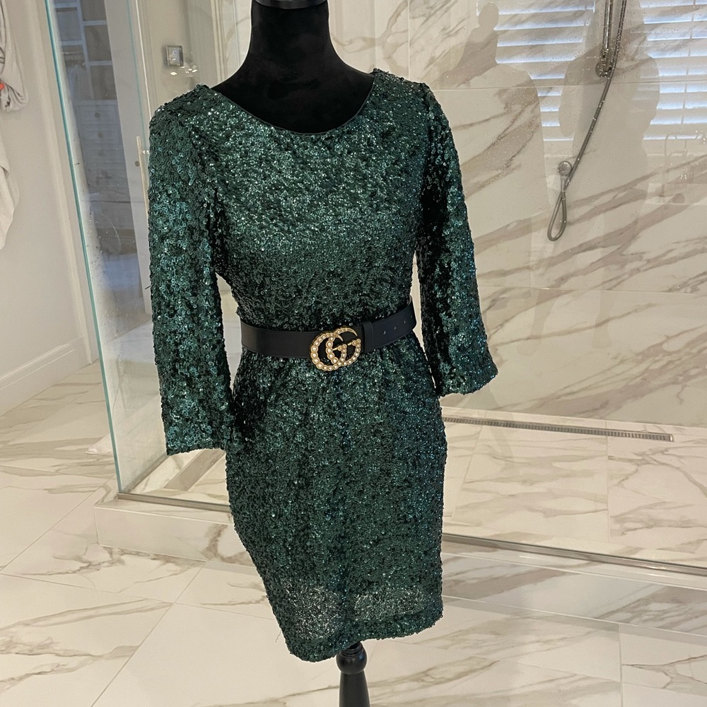 green sequin christmas dress